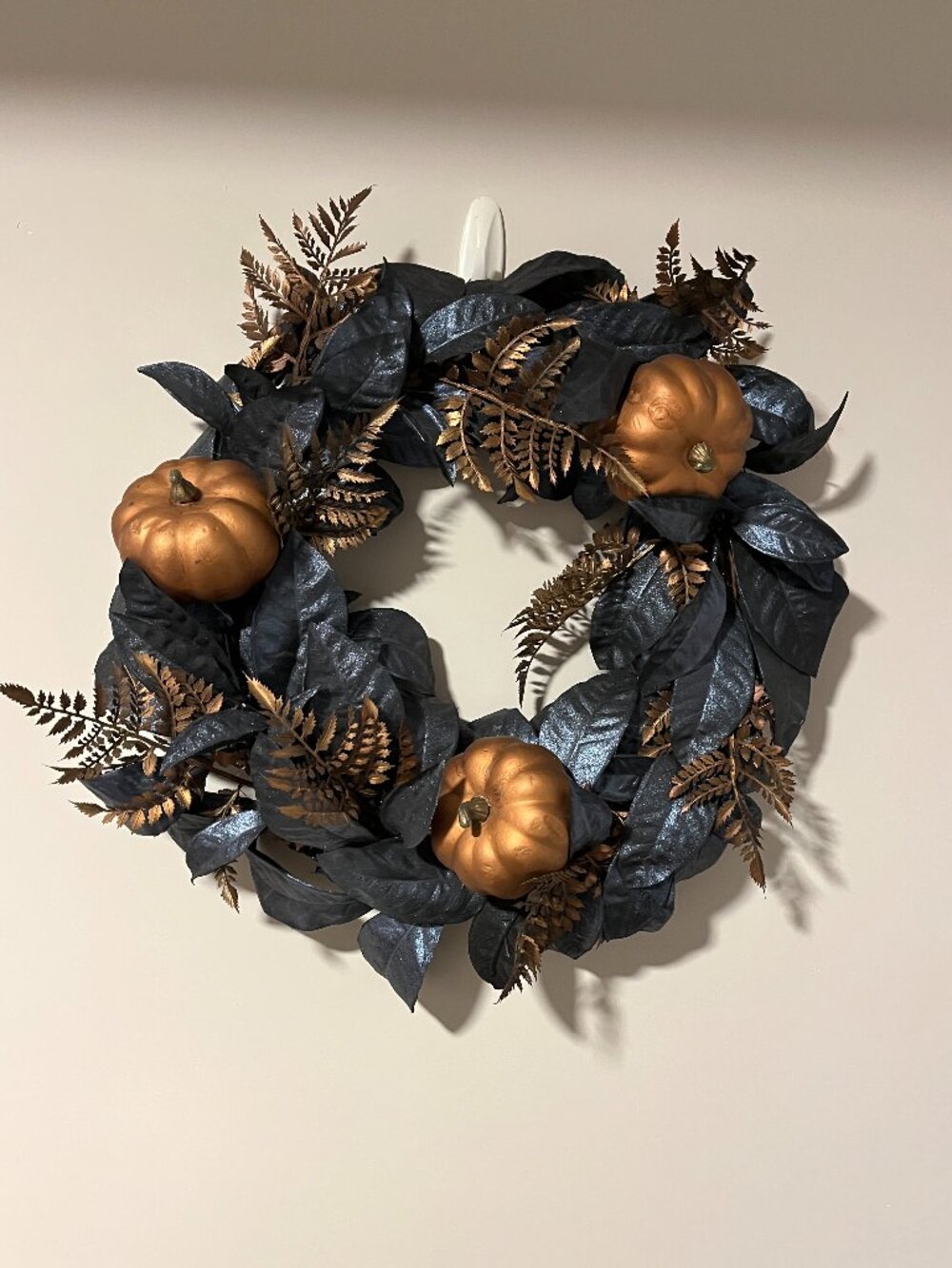 Goth Spooky Wreath Black Leaves Pumpkin Halloween Decor Whimsygoth Haunted House